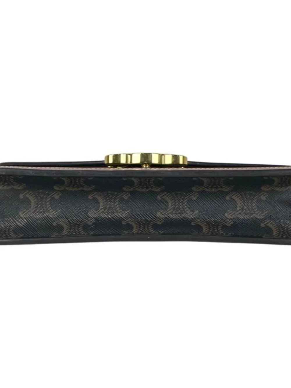 Celine Chain Wallet Margo Triomphe 2-Way Clutch Brown Black - Picture 5 of 12